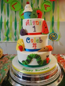 Hungry Caterpillar Themed Birthday Cake