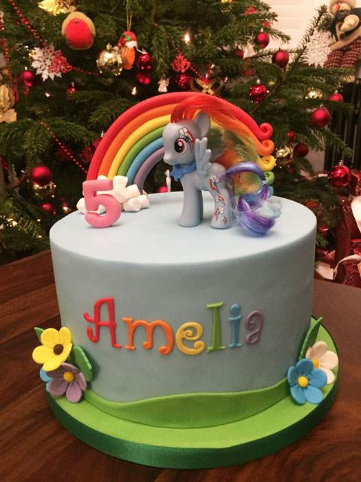 my little pony rainbow dash cake